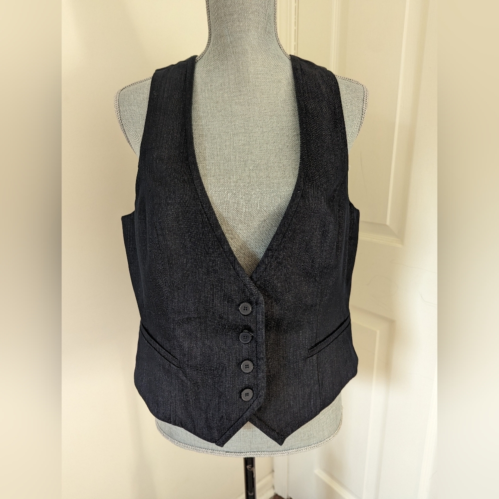 [New York & Company] Tailored V Neck Preppy Suit Waistcoat Vest Size 14